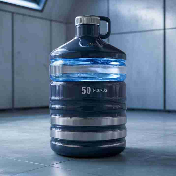 A Water Cooler Bottle that weigh 50 pounds