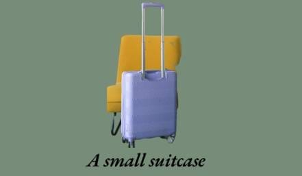 A small suitcase that weigh around 40 lbs