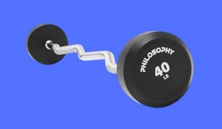 A standard Olympic barbell that weigh around 40 lbs